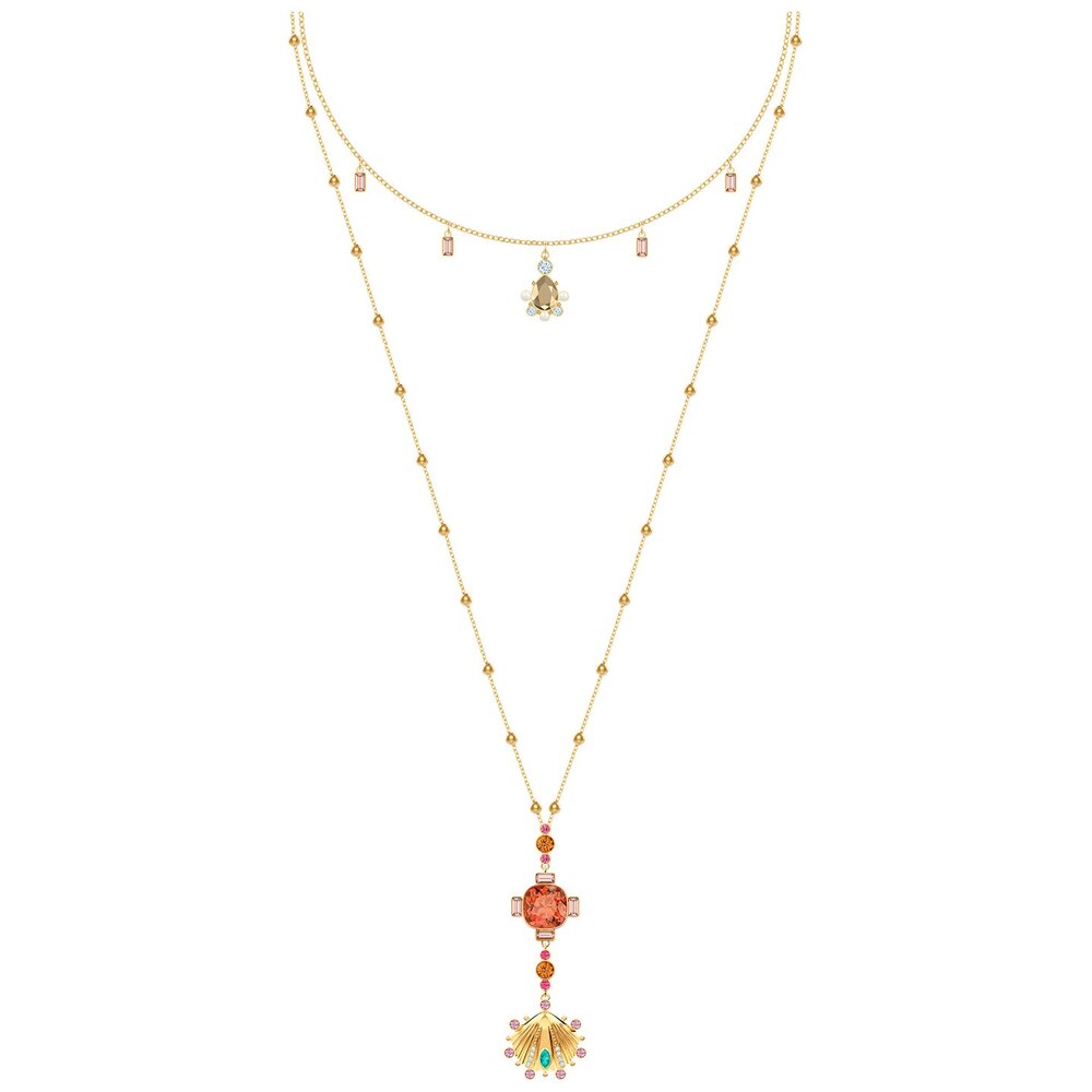 Swarovski Lucky Goddess Layered Double Necklace